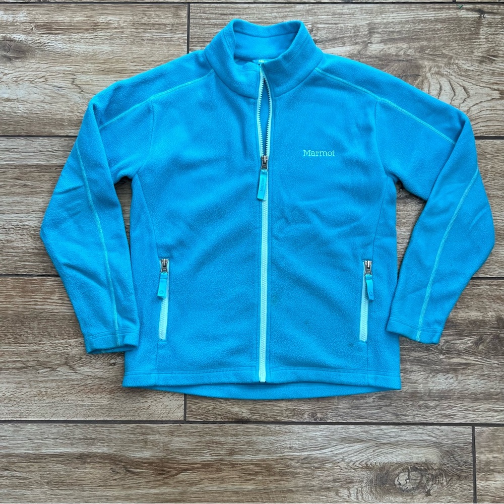 Marmot Fleece Zip Up Jacket Girls Size Large Blue - Picture 11 of 13